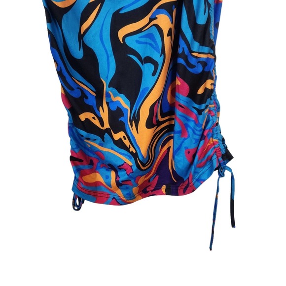 Shein Psychedelic Wavy Print One Shoulder Body Con Maxi Dress - Picture 3 of 5